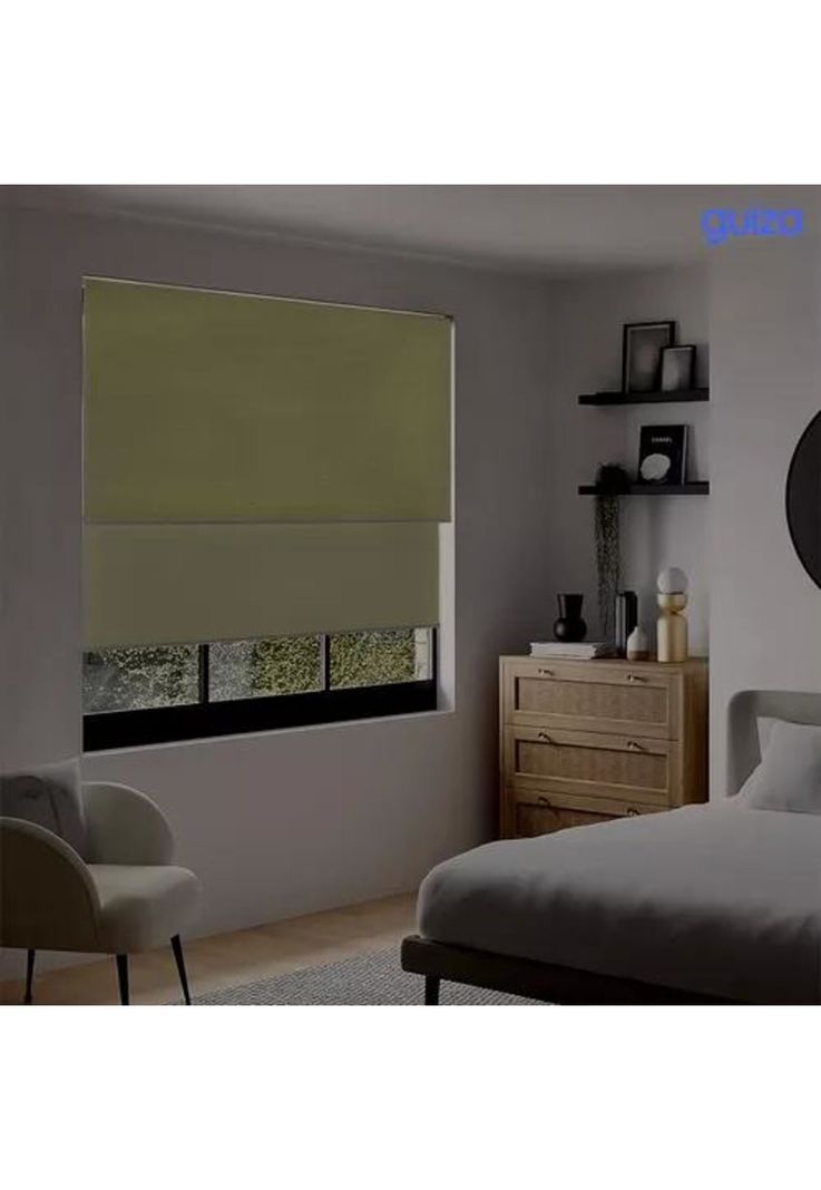 Cortina Roller Blackout 2 Paños 120x240 Doble Visillo Beige Sin Cenefa-6