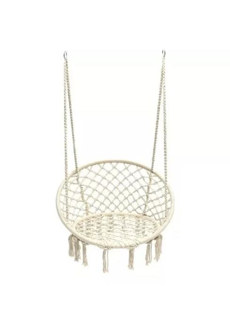 Silla hamaca colgante para terraza o jardín color beige-0