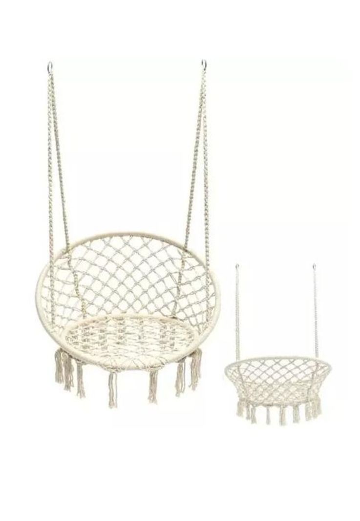 Silla hamaca colgante para terraza o jardín color beige-1