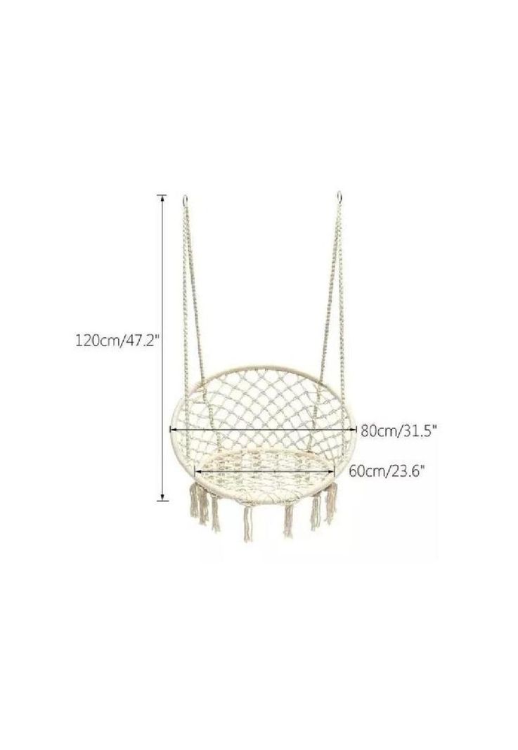 Silla hamaca colgante para terraza o jardín color beige-2