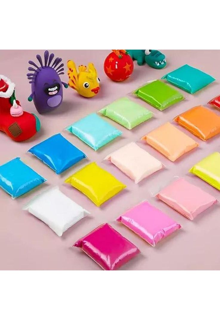 12 masas moldeables Fummy tipo goma eva gummy slime + estecas color 24-3