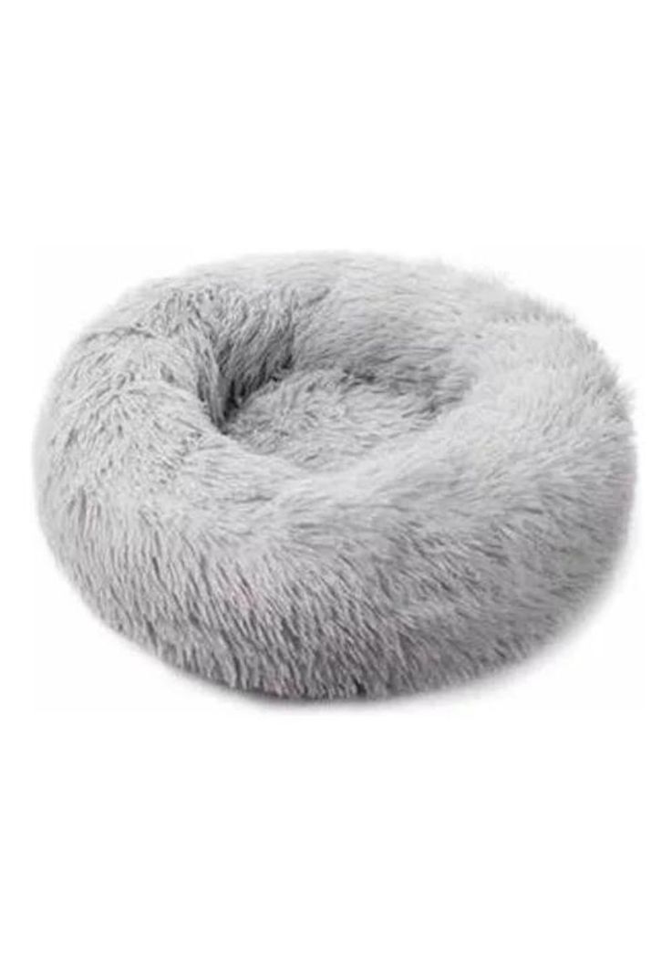 Cama antiestrés de felpa suave para mascotas 70 cm gris-0