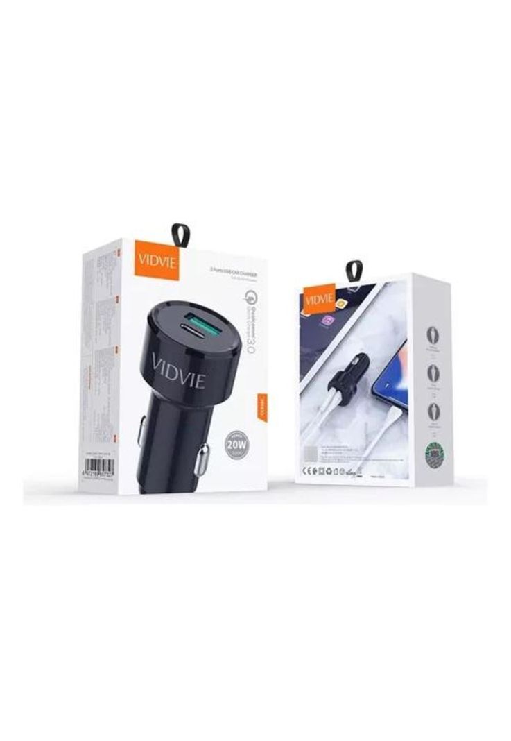 Cargador carro Vidvie PD 20W inteligente para iPhone negro-1