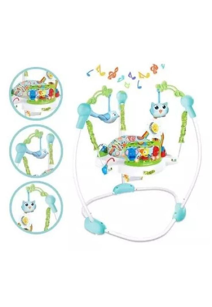 Centro de actividades con saltarín para bebé y asiento giratorio-4