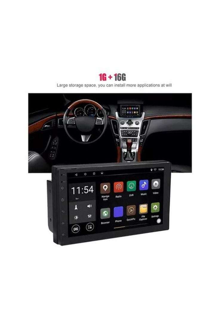 Radio auto 2 Din Android 9" con GPS y Wifi, control de volante, color negro-4