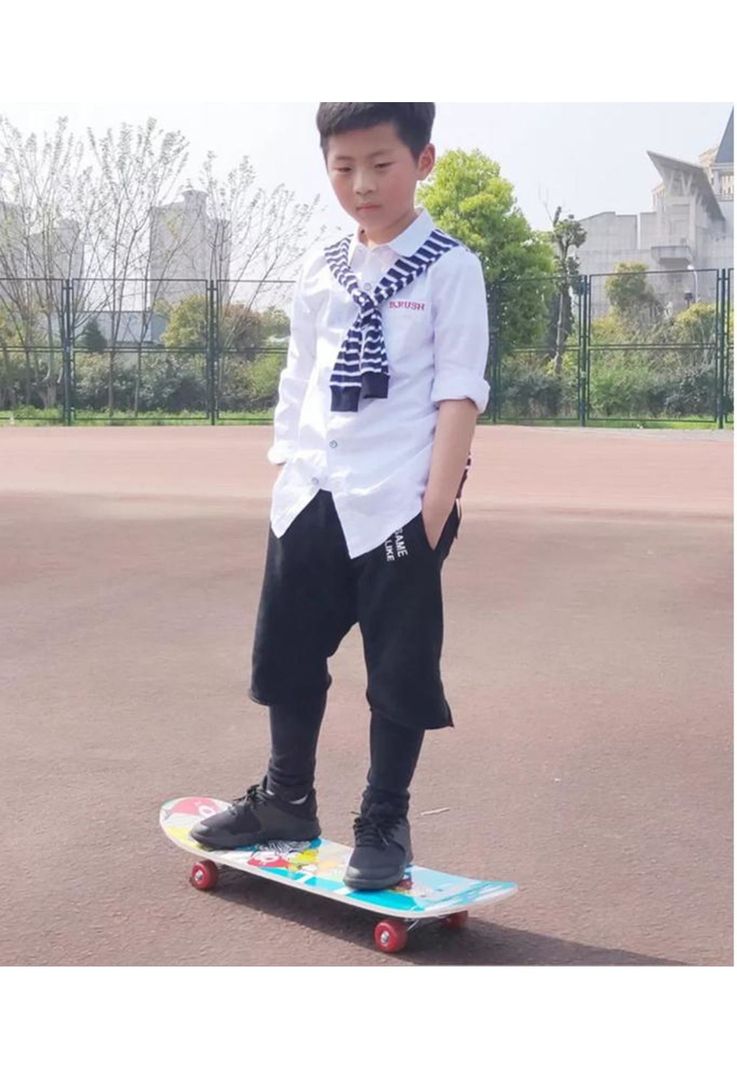 Tabla skate madera mono 7 láminas 32'', negro-2