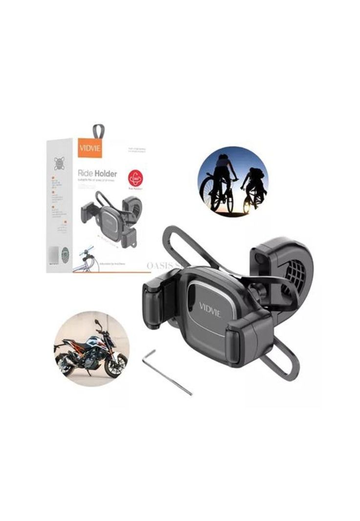 Soporte de celular para bicicleta y moto, ajustable, firme, color negro-3