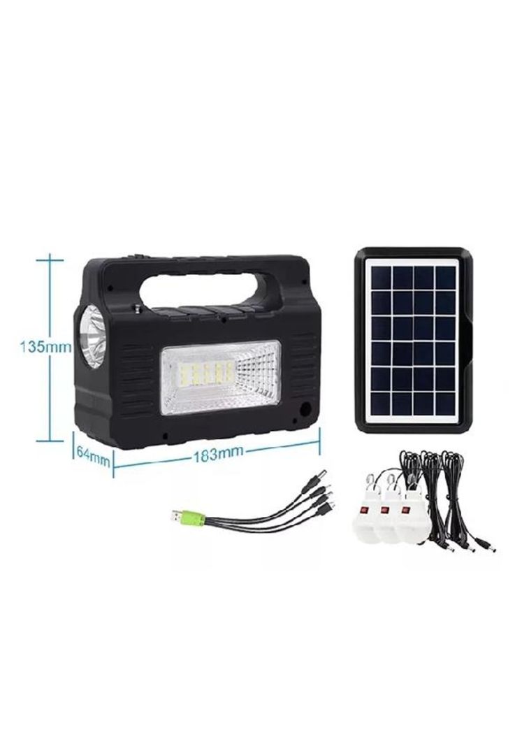 Kit solar de emergencia camping USB, 3 ampolletas luz, blanco neutro-2