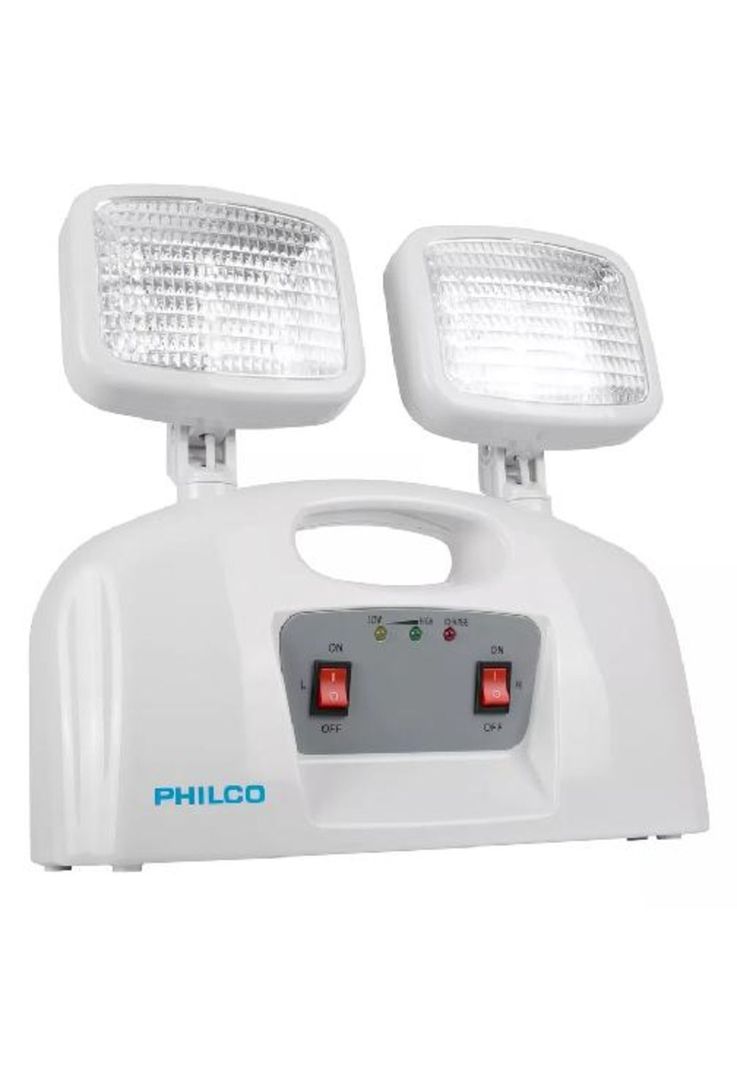 Lámpara de emergencia LED, 2 focos Philco certificado, blanco-0