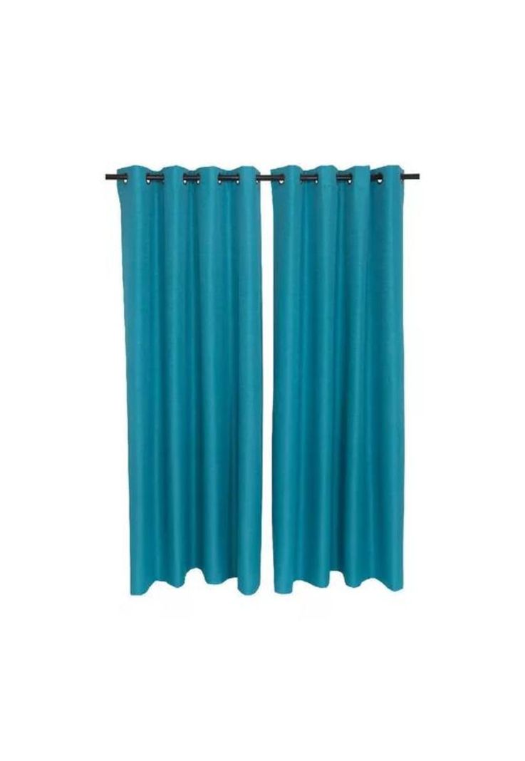 Set cortina blackout térmico 140x220 cm, color turquesa-1