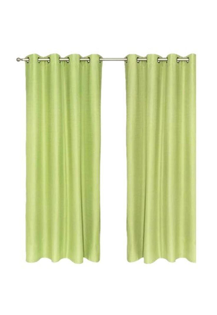 Set 2 cortinas blackout térmico 140x220 cm, color verde-0