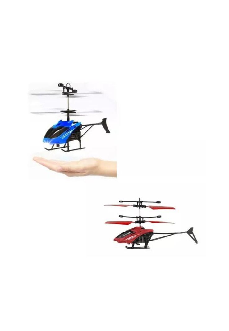 Drone mini helicóptero con sensor, juguete volador recargable multicolor-1