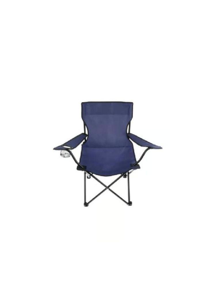 Silla plegable de playa camping con bolso de porta vasos azul-1