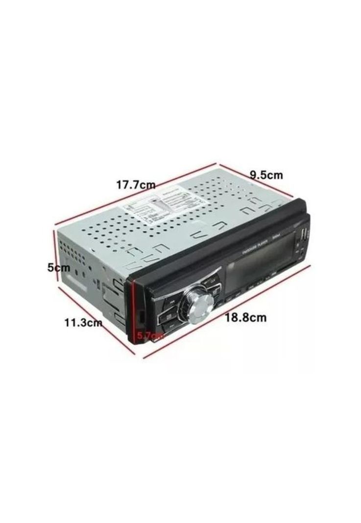 Radio auto 1 Din Bluetooth USB MP3 MicroSD Aux FM, color negro-4