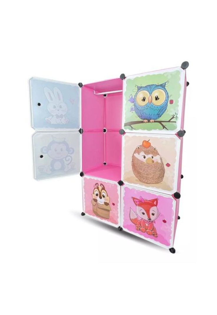 Closet organizador para niños, color rosado-0