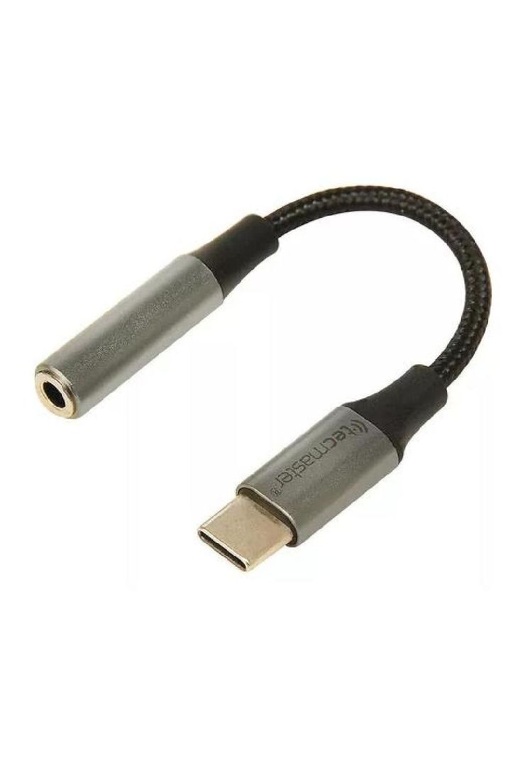 Adaptador de audífono tipo C a audio jack 3.5mm Tecmaster gris-0