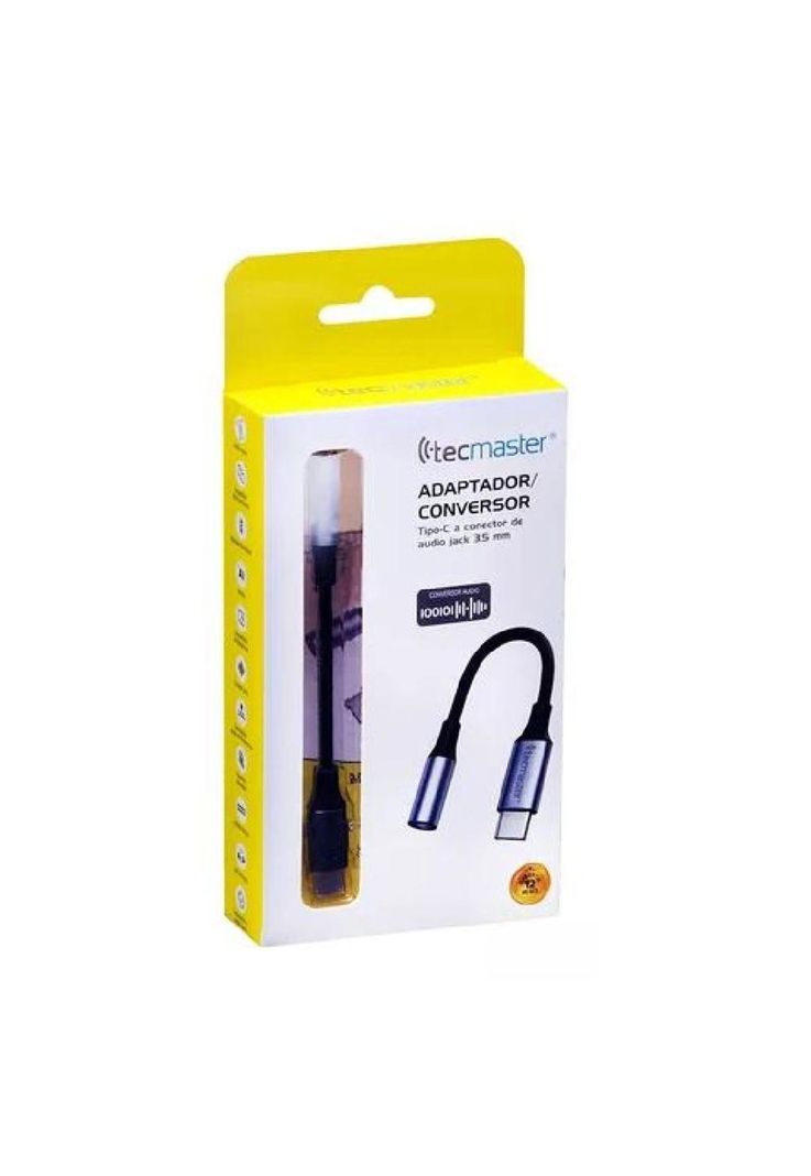 Adaptador de audífono tipo C a audio jack 3.5mm Tecmaster gris-1