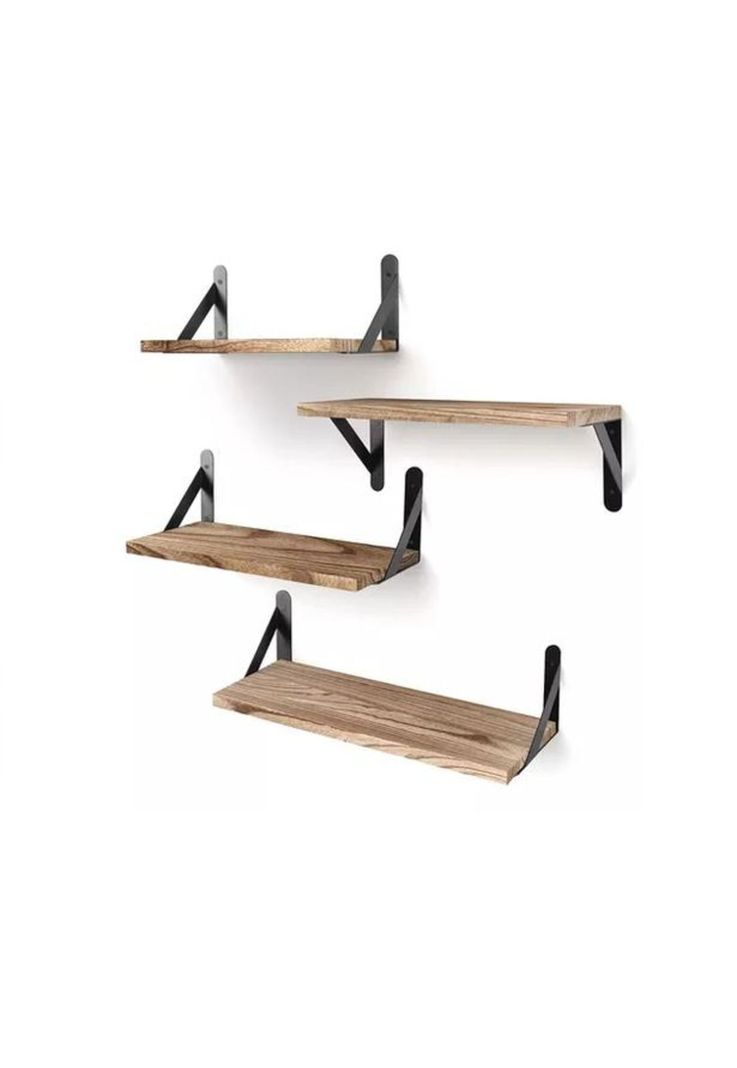 Repisas Flotantes de Madera Multipropósito Kit 4 Café-0