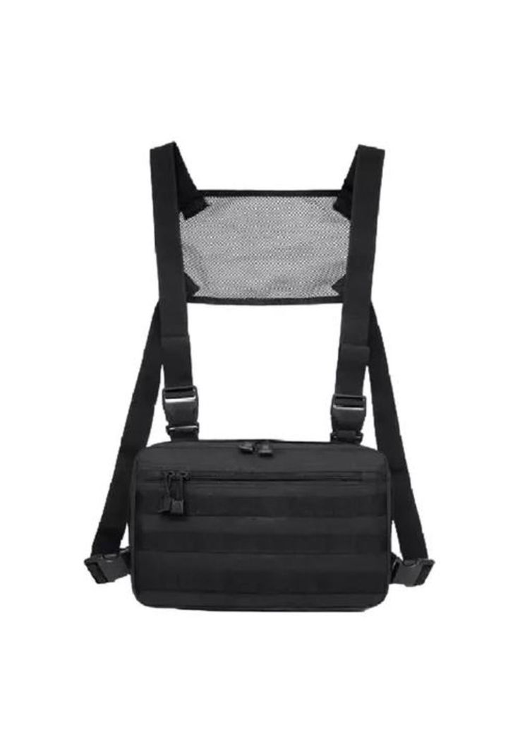 Banano táctico tipo pechera militar color negro-0