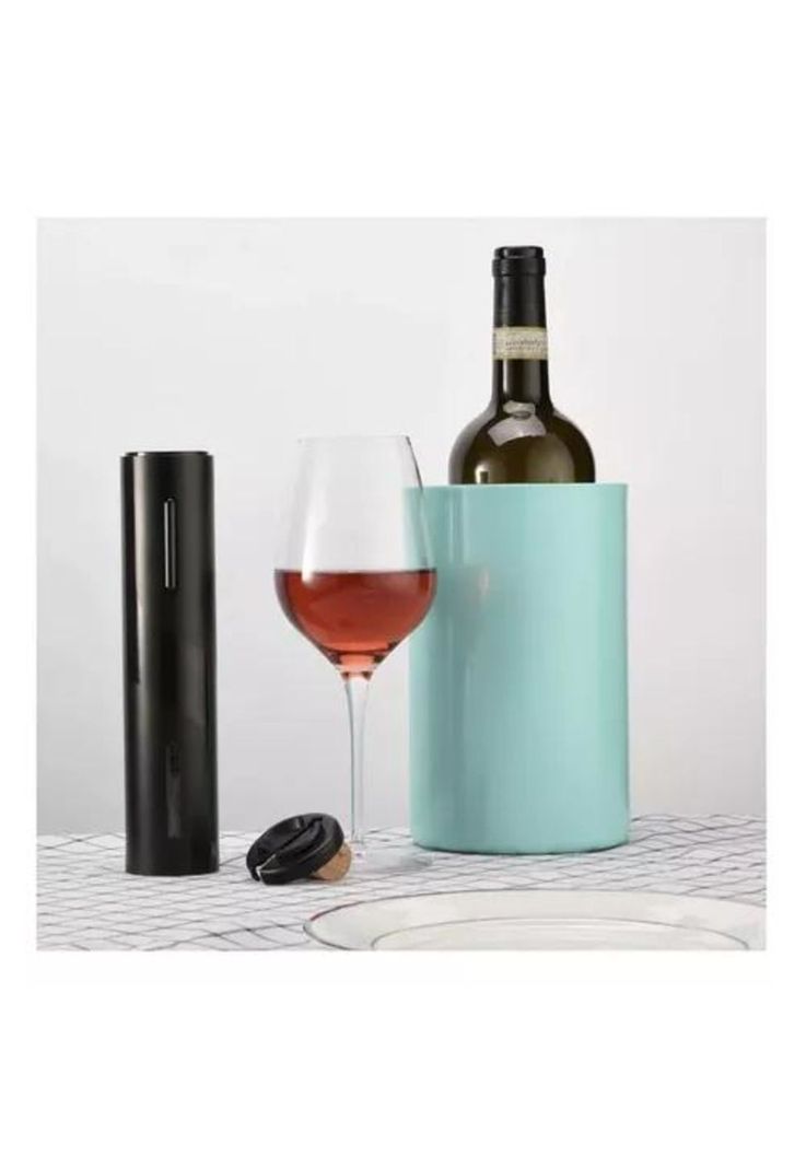 Descorchador de vino eléctrico negro-4