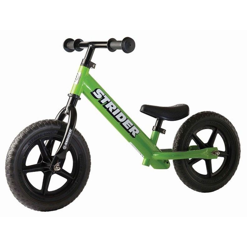 Bicicleta de Equilibrio Strider 12 Classic verde para niños desde los 18 meses-0