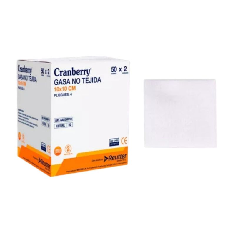 Gasa Estéril 10x10cm - Caja 100 Unidades - Cranberry-0