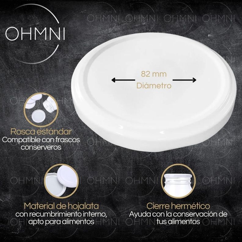 Tapa 82mm Hermetico Para Frasco Conservero Vidrio Pack 36-2