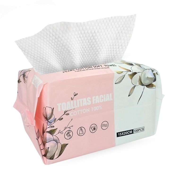 Toalla Facial Desechable de Algodón 15x20 cm - 100pcs Eidos-0