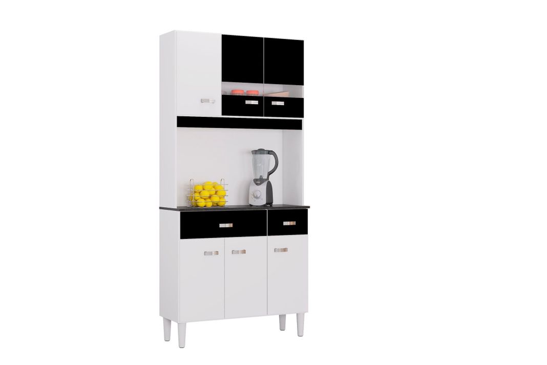 Mueble de cocina Manu 6 puertas blanco/negro-0