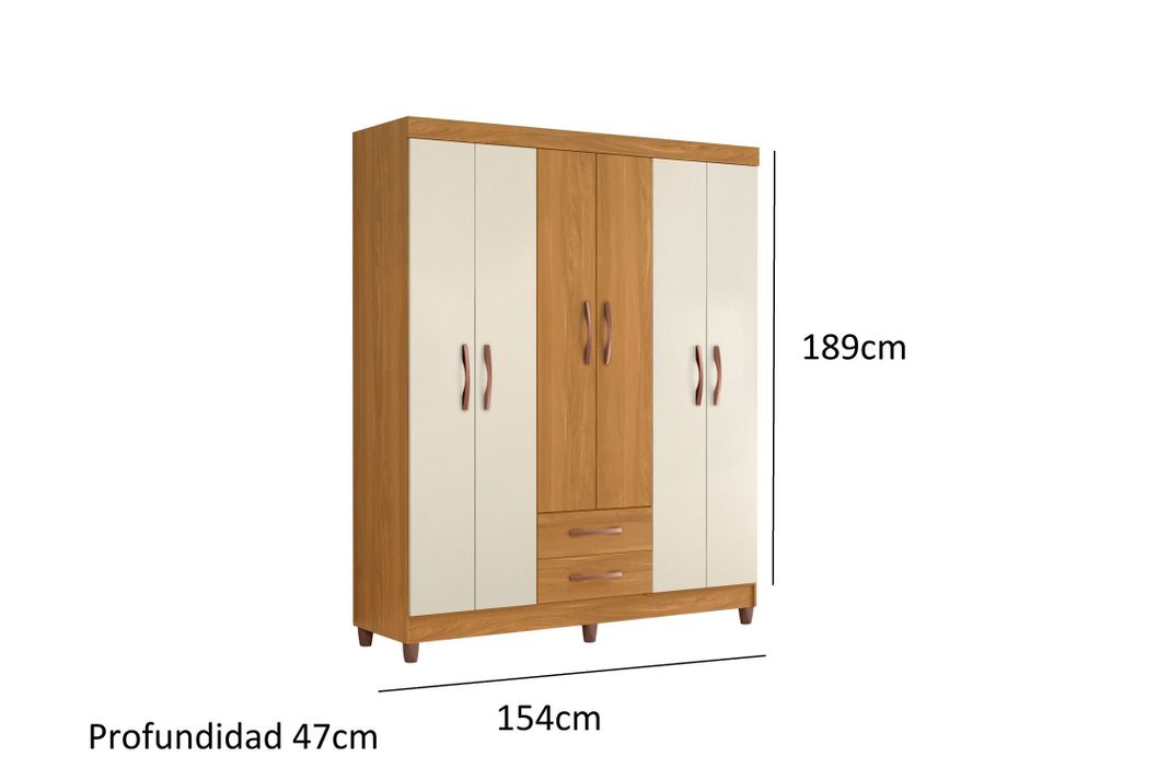 Closet ambar 6 puertas roble carvalho grife/ off white-3