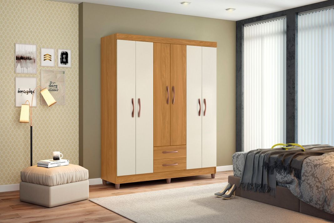Closet ambar 6 puertas roble carvalho grife/ off white-1