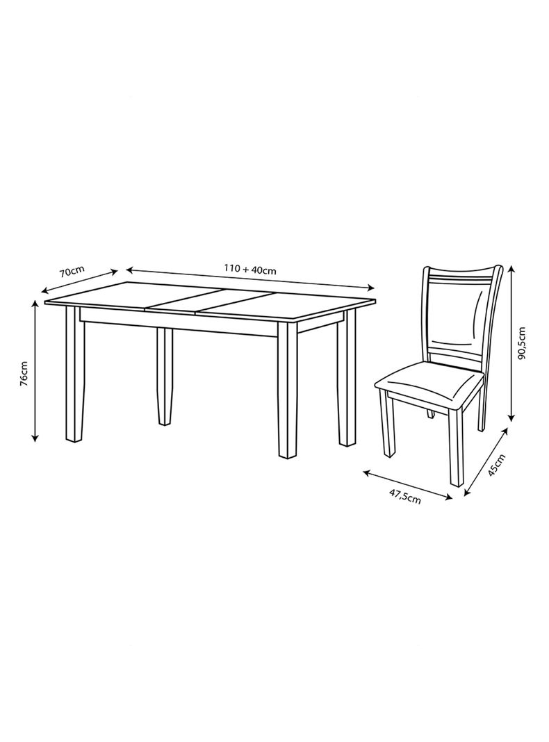Juego de Comedor Andros Extensible 4 Sillas -2