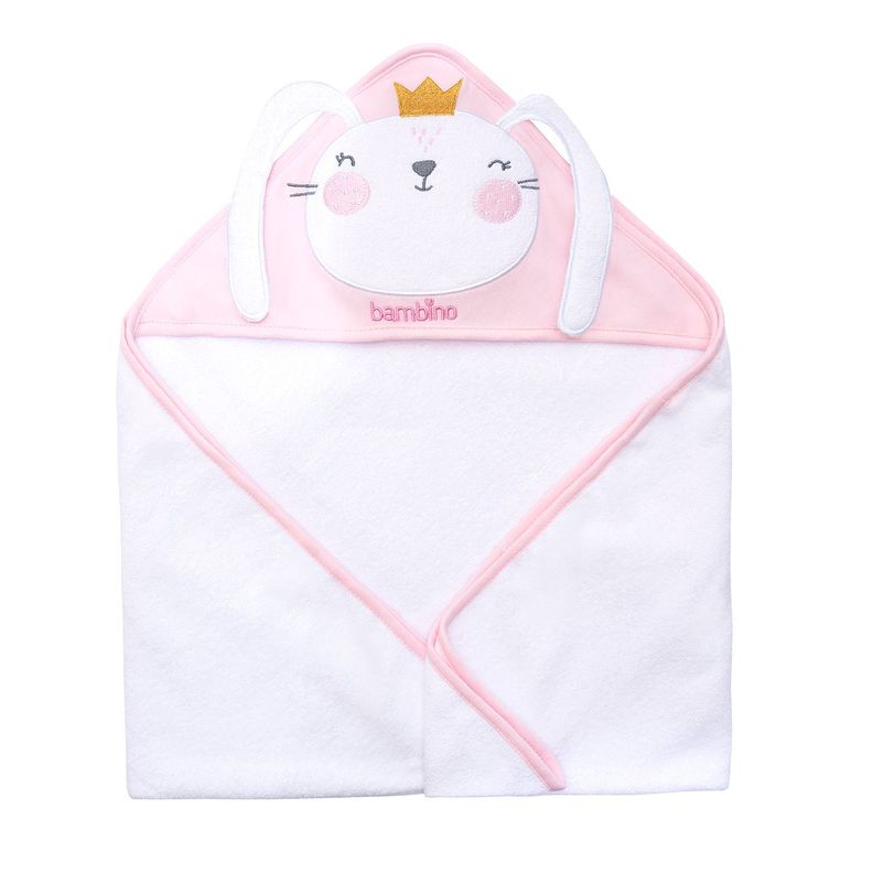 Toalla con Capucha para bebé Blanco Conejita-0