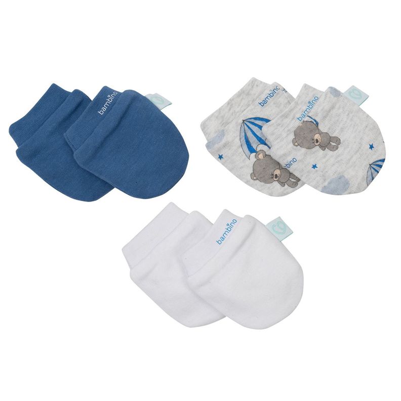Set de 3 mitones para bebé niño osito-1
