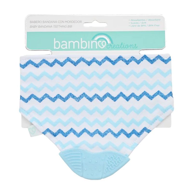 Babero bandana azul con mordedor-0