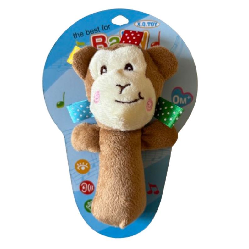 Sonajero peluche monito para bebé-1