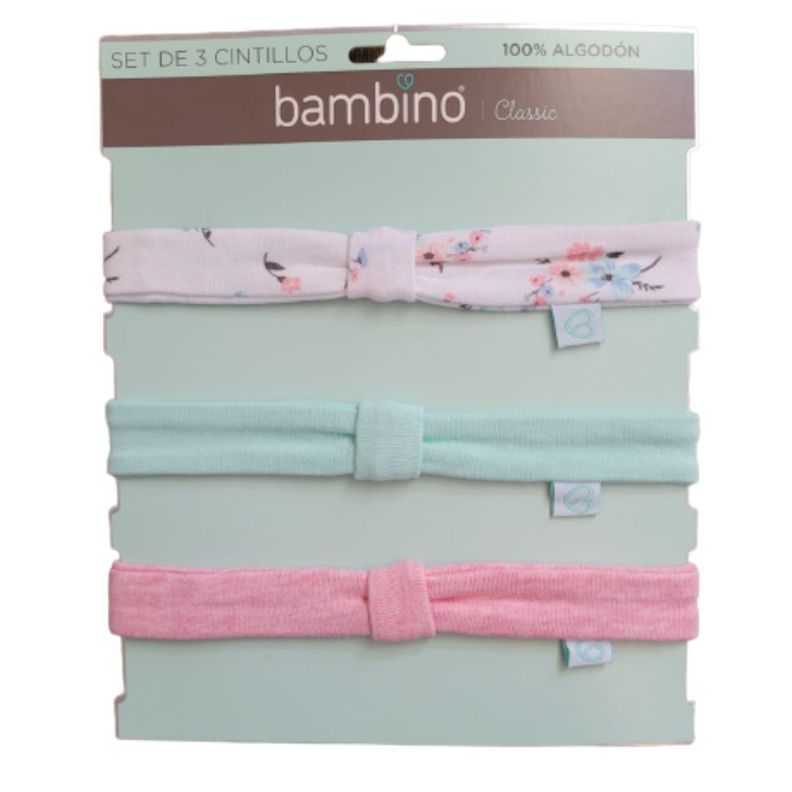 Set 3 cintillos rosados para bebé niña-0