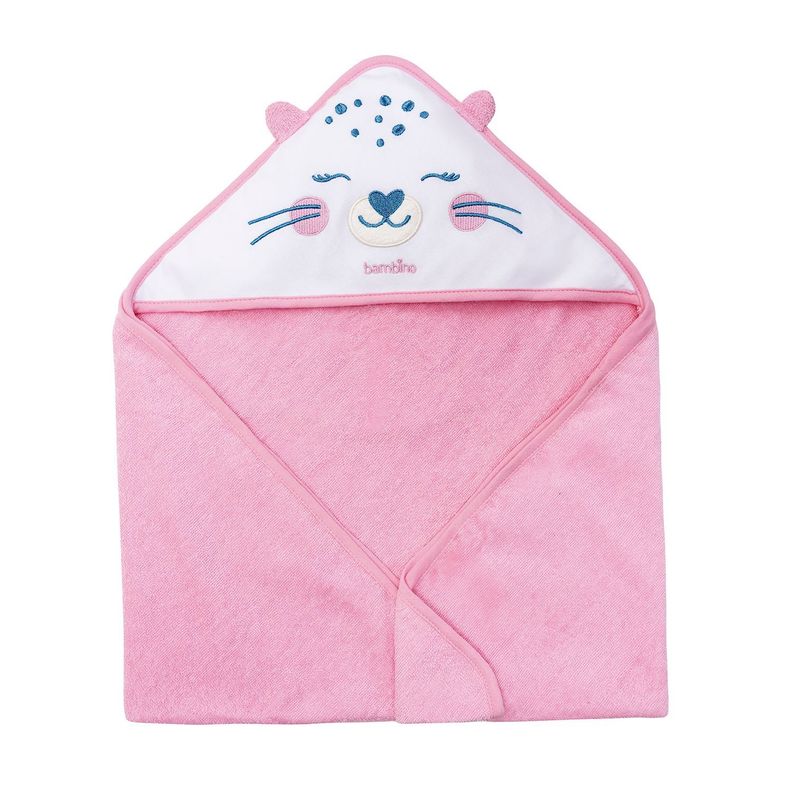 Toalla con Capucha para bebé Rosado Chita-0