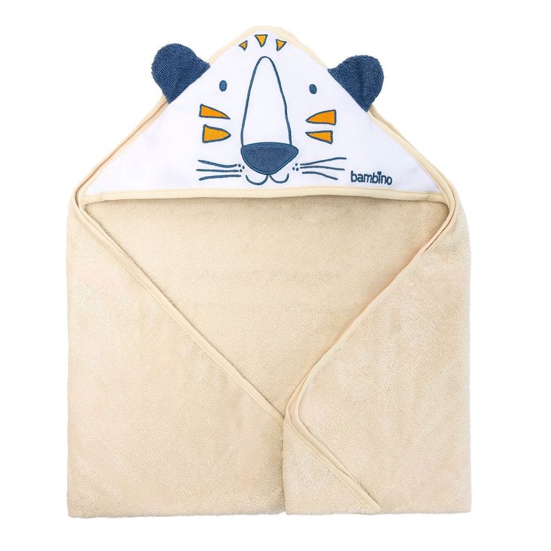 Toalla con Capucha para bebé Beige Tigre-0