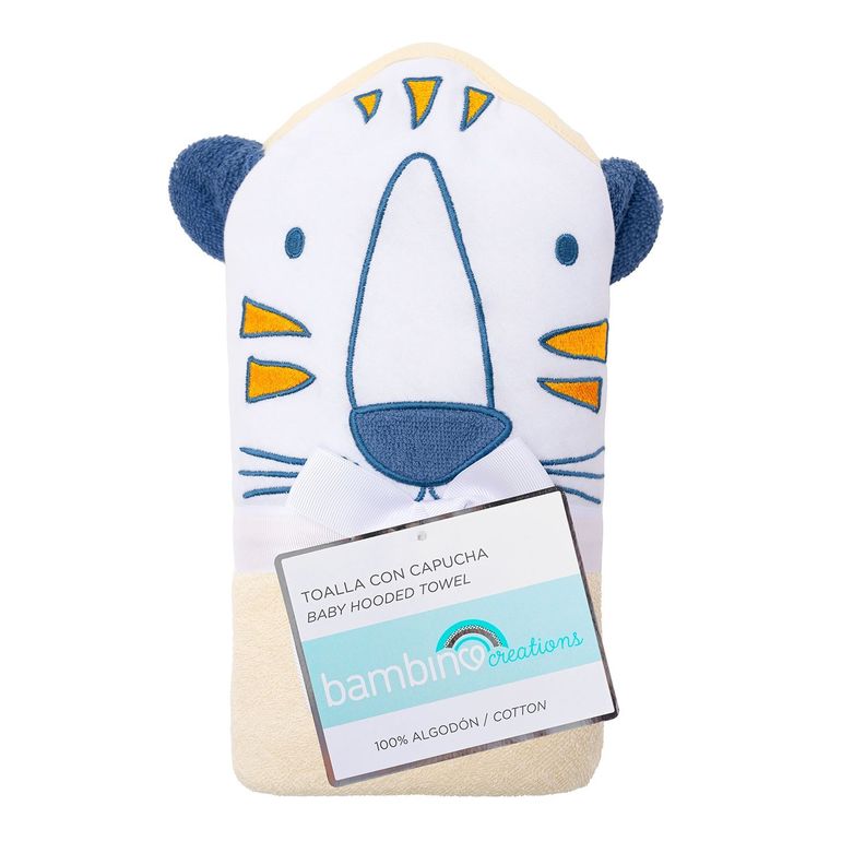 Toalla con Capucha para bebé Beige Tigre-1