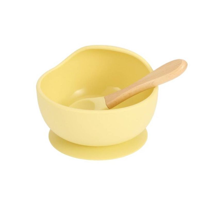 Plato de silicona y cuchara para bebé-0