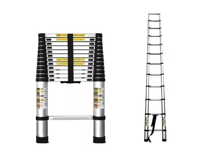 Escalera Telescopica Aluminio Retráctil 3.8 M Soporta 150kg-1