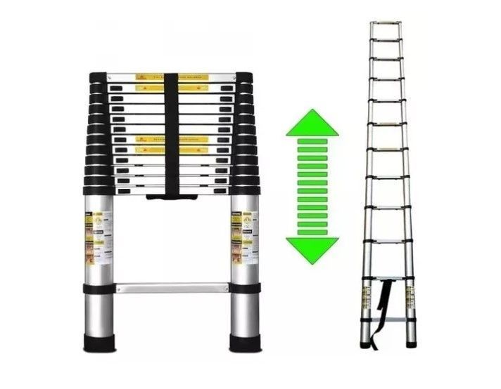 Escalera Telescopica Aluminio Retráctil 3.8 M Soporta 150kg-3