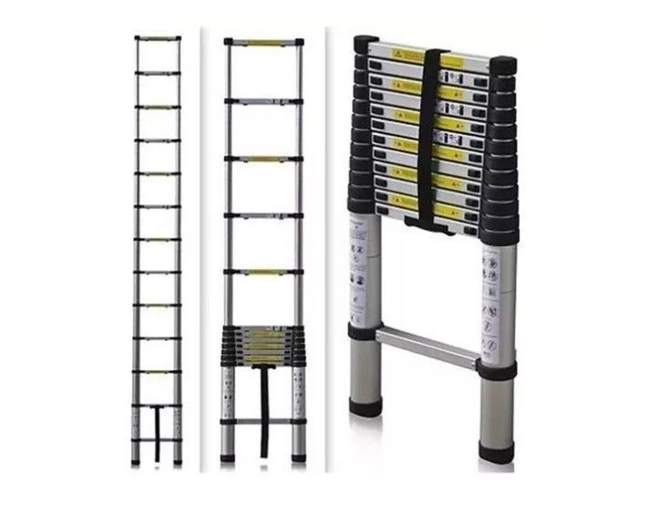 Escalera Telescopica Aluminio Retráctil 3.8 M Soporta 150kg-7