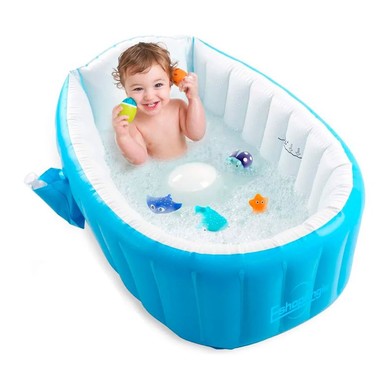 Bañera Tina Inflable Bebés Portátil Plegable Antideslizante