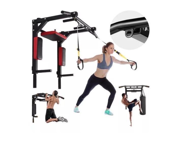 Barra Dominadas Ejercicios Multifuncional Pared Gym 8 En 1-2