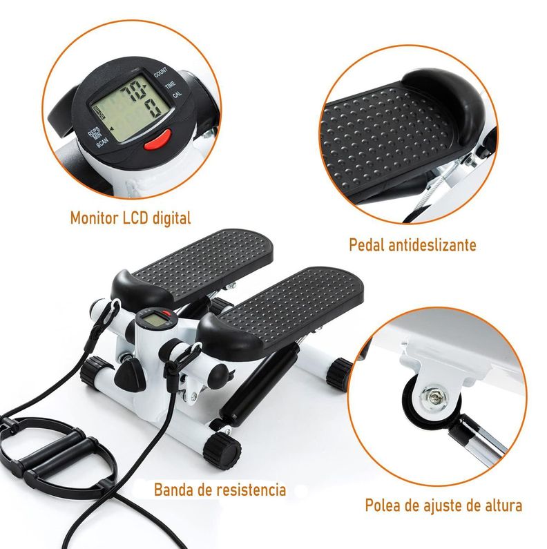 Mini Maquina Escaladora Ejercicios Stepper Bandas Elásticas-3