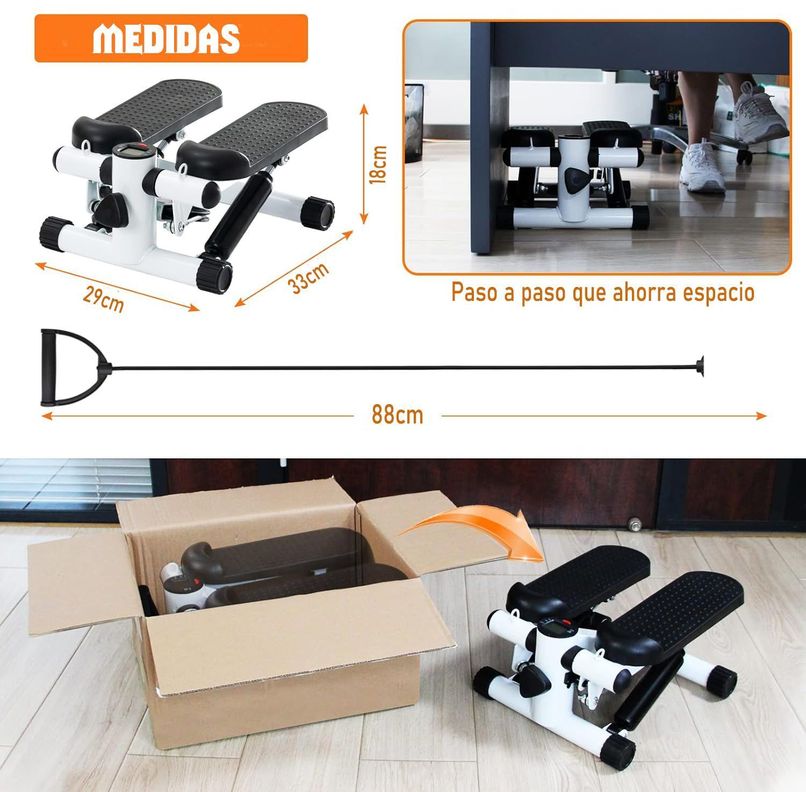 Mini Maquina Escaladora Ejercicios Stepper Bandas Elásticas-7