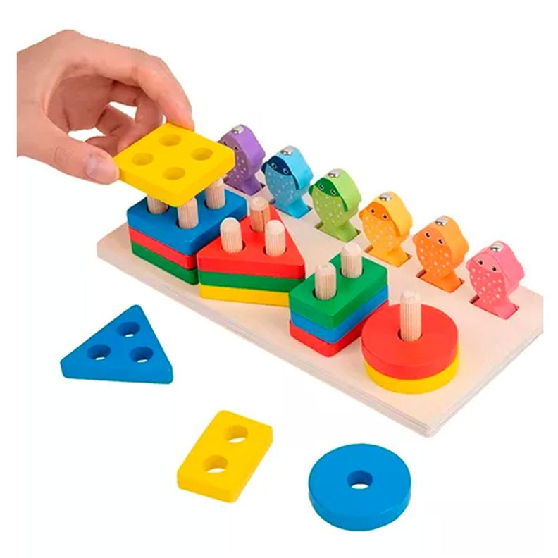 Juego De Pesca Magnético Y Encaje Juguete Madera Para Niños-0
