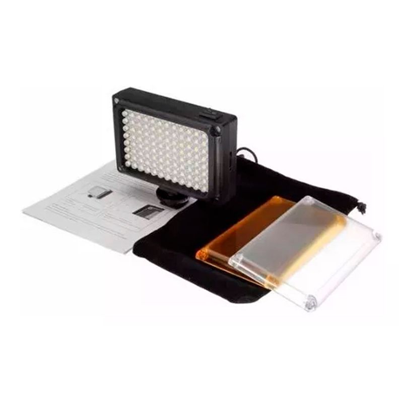 Foco De Cámara 96 Led Flash Batería Con 2 Filtros-0